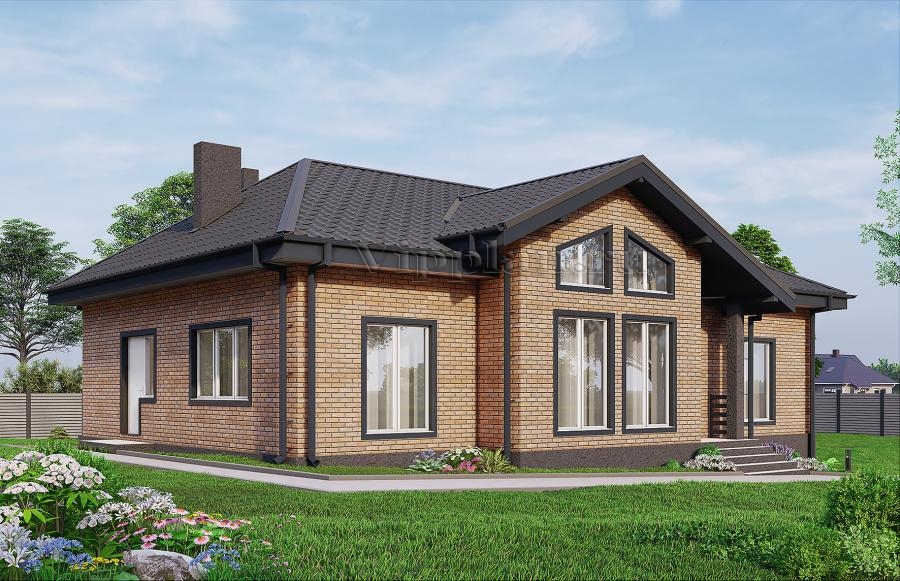 Одноэтажный дом с тремя спальнями и гостиной с верхним светом